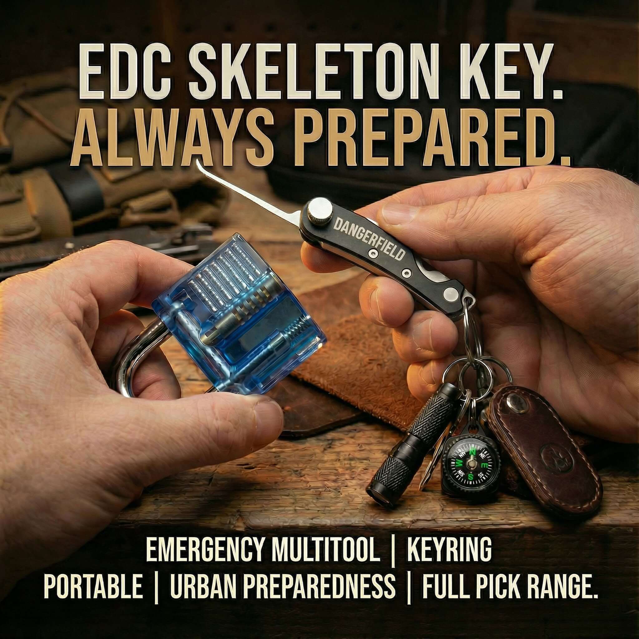 SKELETON EDC Multi Tool Lock Pick Set - by Dangerfield